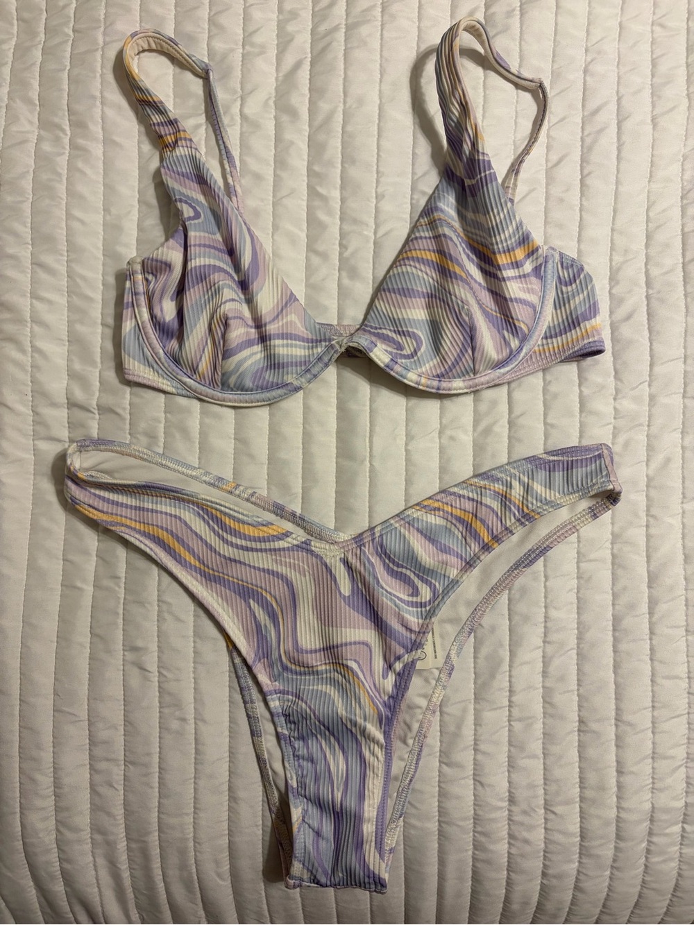 Hollister Lavender Swirl Bikini - Small Top Medium Bottom